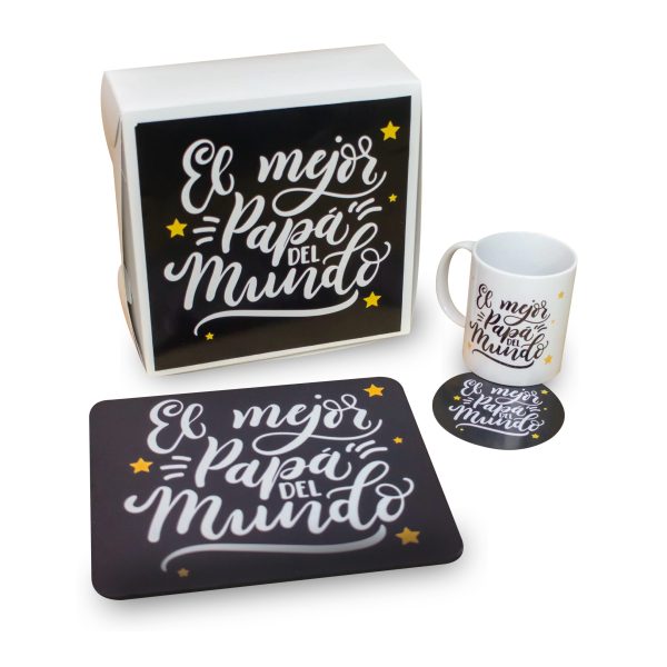 Kit de regalo personalizado mousepad más posavaso más taza