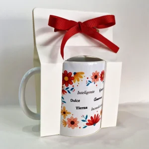 TAZAS CON EMPAQUE Y LISTÓN